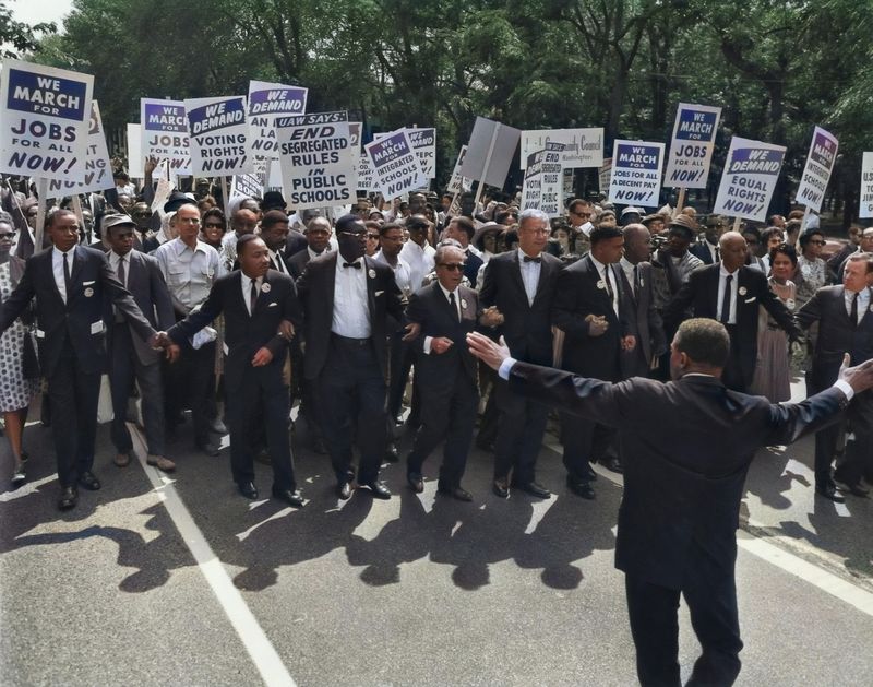 Photo of MLK at the March on Washington protest.