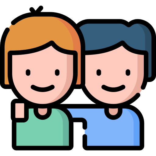 Flaticon Icon of two friends side-hugging