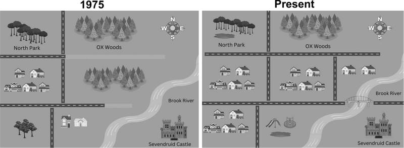 A map representing the sample question (audio description below).