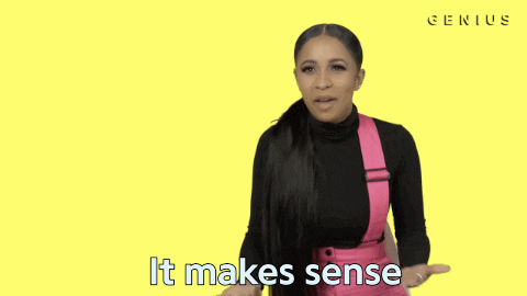 Animated image of an enthusiastic Cardi B gesturing and saying 'It makes sense' with a caption of the same phrase.