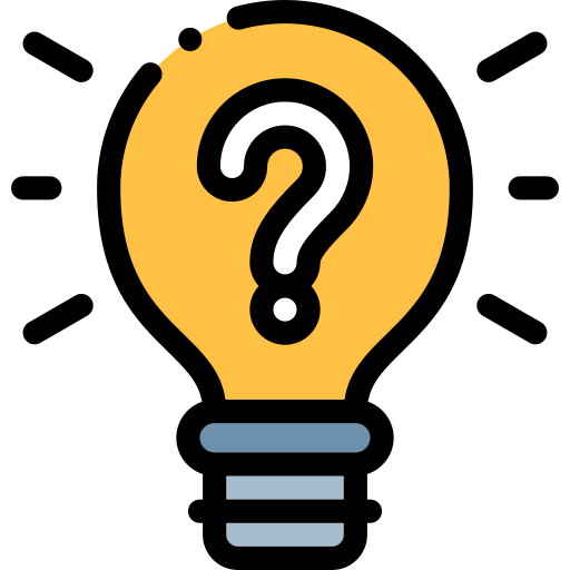 yellow lightbulb featuring a question mark in the middle