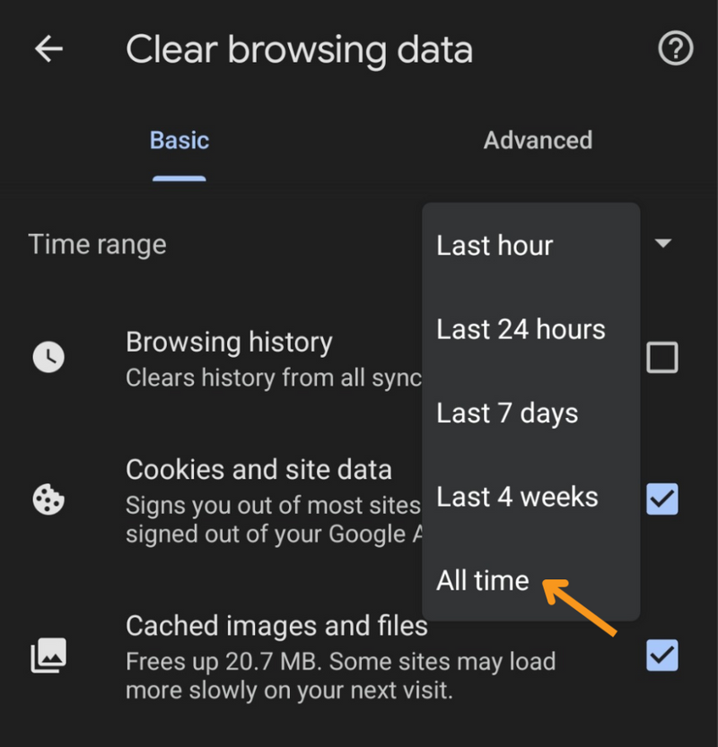 Pointers to set time range