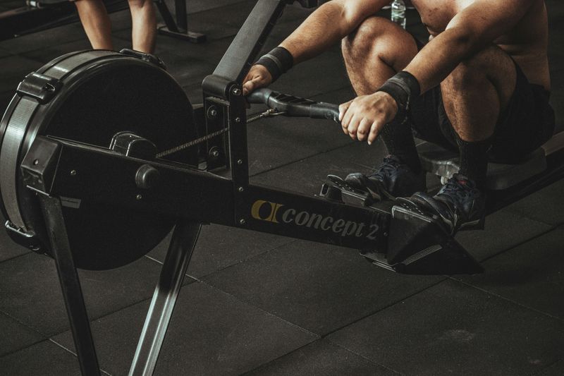 Man using equipment at a gym