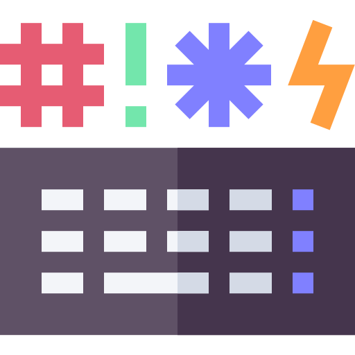 Keyboard and symbols for rude language Icon
