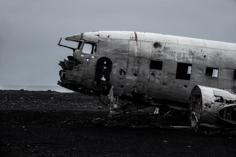 A crashed plane.