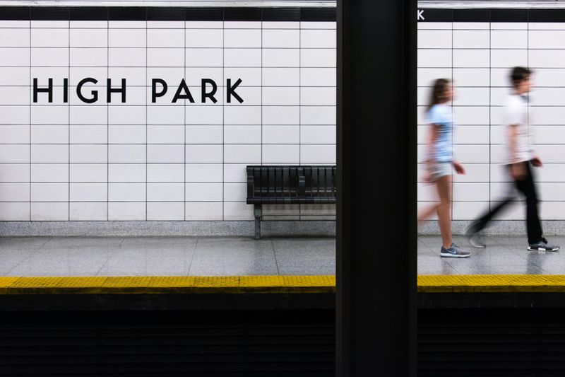 A platform at High Park subway station.