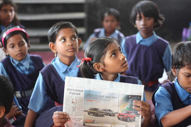 Girls at a school in India