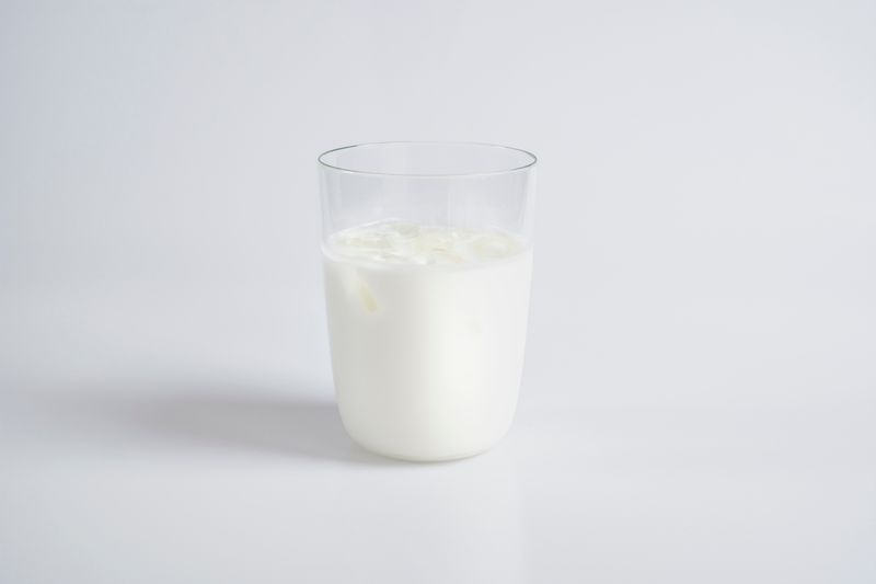 A glass of milk