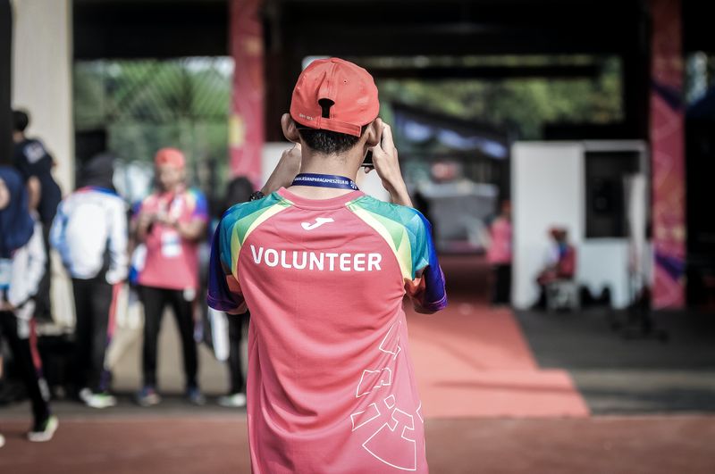 A volunteer working at nonprofit.