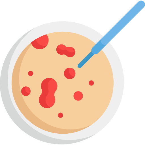 petri dish with bacteria growth icon