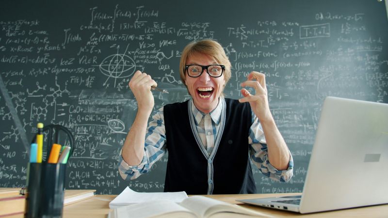 A happy looking teacher