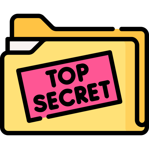 Icon of a folder that says top secret