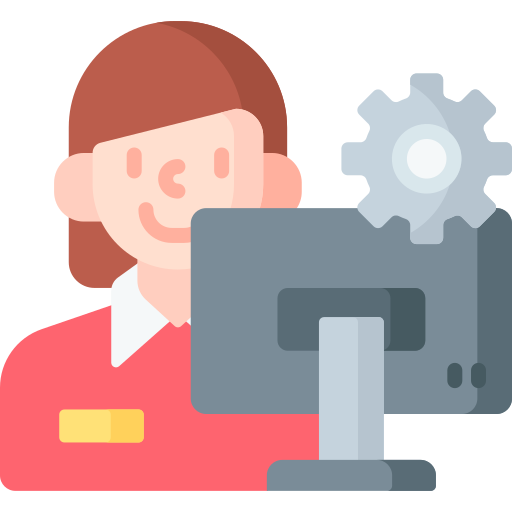 Flaticon Icon - Employee and computer