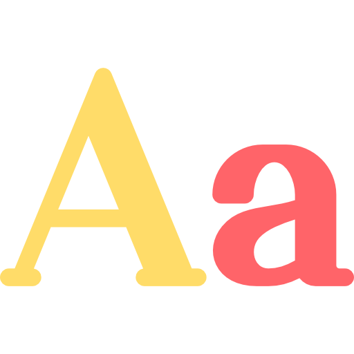 Letters A appearing in yellow and peach