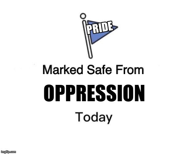 A Facebook status update that reads 'Marked safe from oppression today'