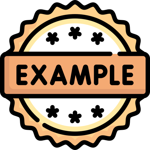 An icon that reads, 'Example'.