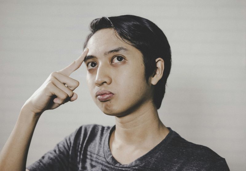 A man looking confused.