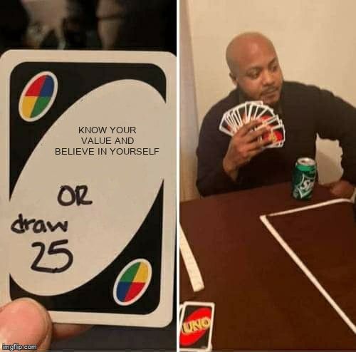 Uno card reads: 