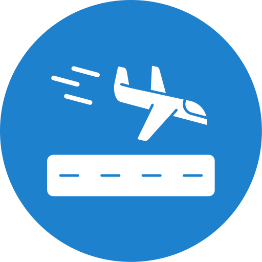 Icon of a plane landing