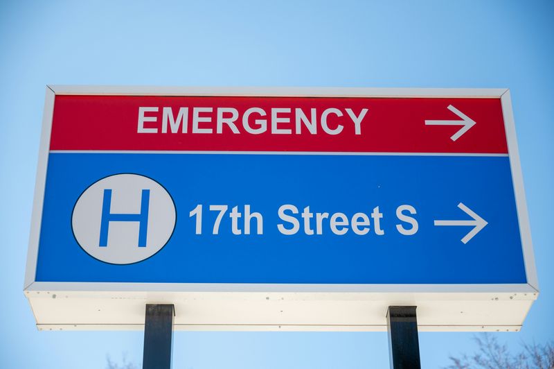 Signpost with direction to Hospital Emergency Area