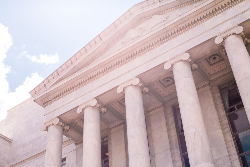 A government building with columns.