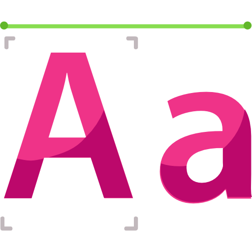 Letters A appearing in pink