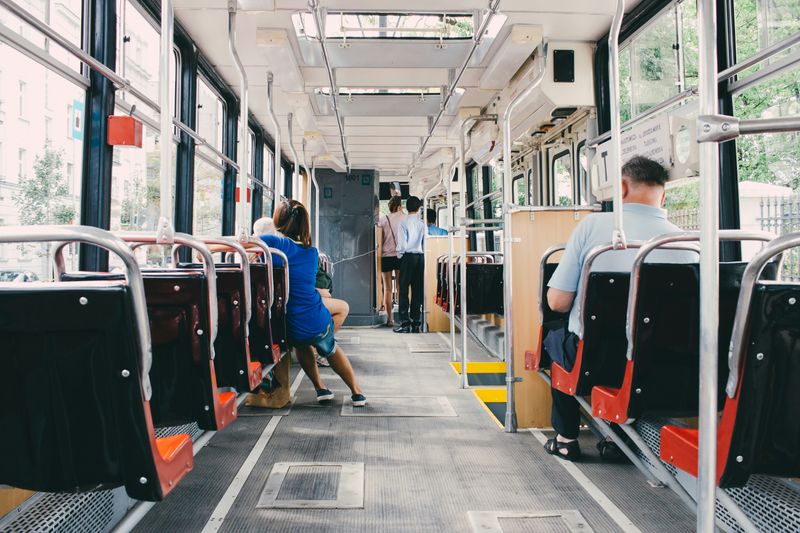 People travelling in a local bus.