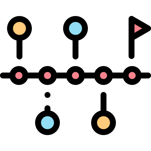 Progress line: intermediate points and final target Icon