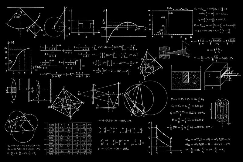 Math formulas on an info panel.