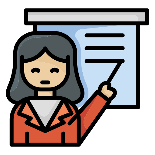 Flaticon Icon of a teacher pointing at the board