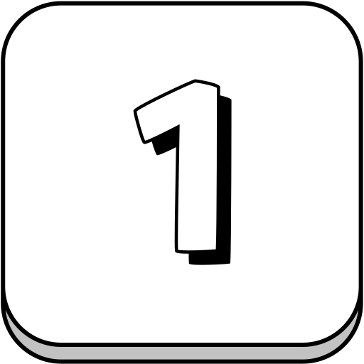 Icon of number 1 in a box.