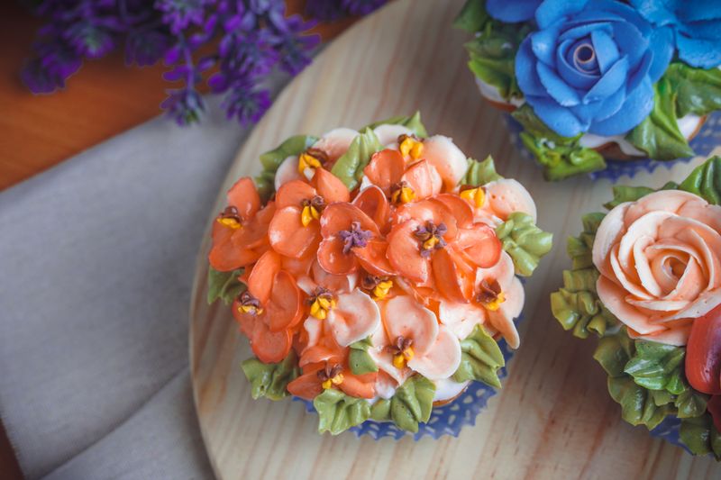 A floral display on a table.