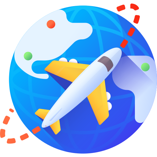 Flaticon Icon Airplane flying around the globe