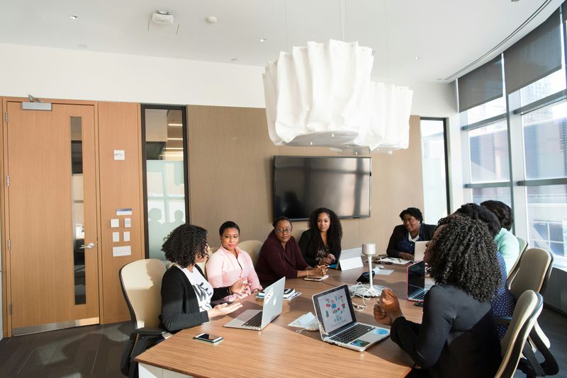 People at an office meeting