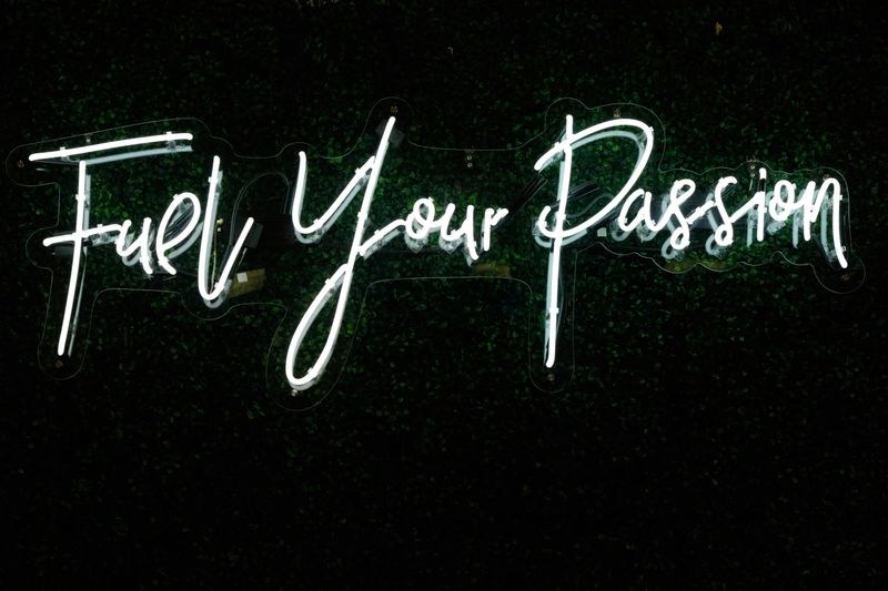 A neon sign that reads: