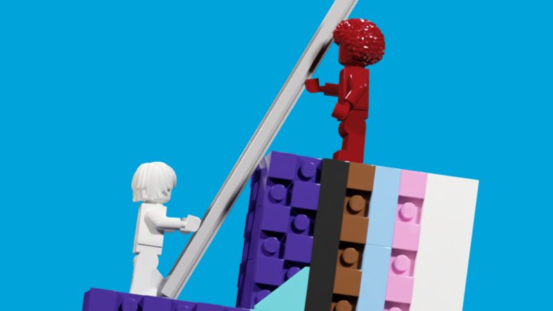 LEGO's A to Z of Awesome shares both queer stories and art. Credit: LEGO