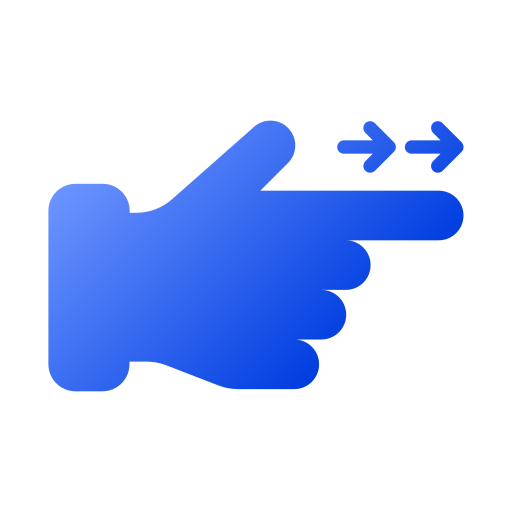 Hand with index finger pointing to the right.