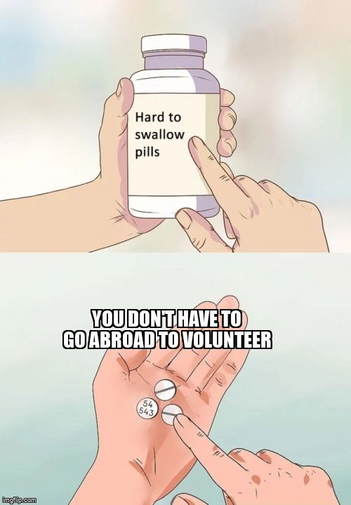 Hard To Swallow Pills: you don't have to go abroad to volunteer