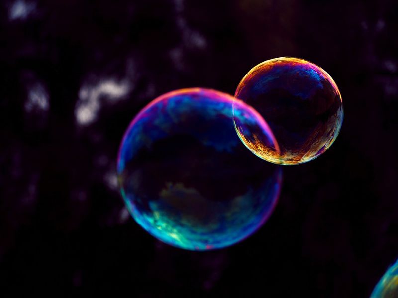 Colorful bubbles floating.