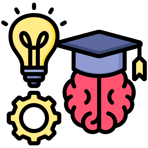 Small icon showing ideas and knowledge.