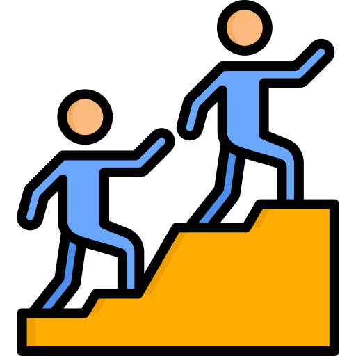 Two people leading upstairs Icon