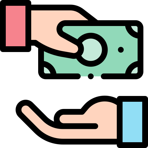 Giving money icon