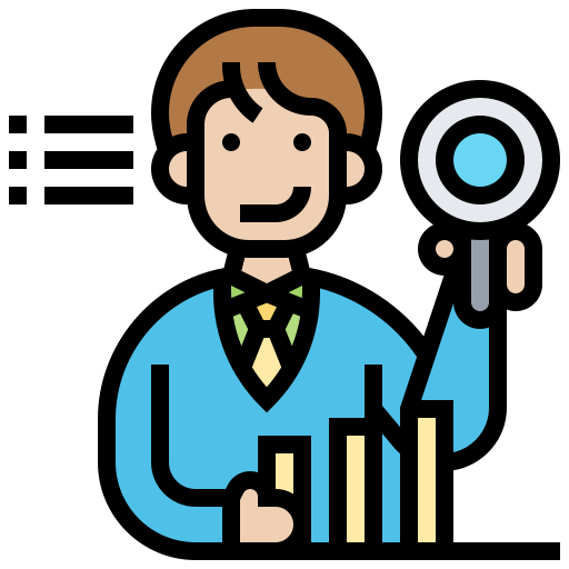 Icon representing a researcher.