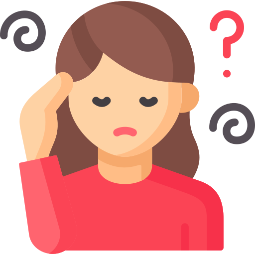 Confused looking brunette woman