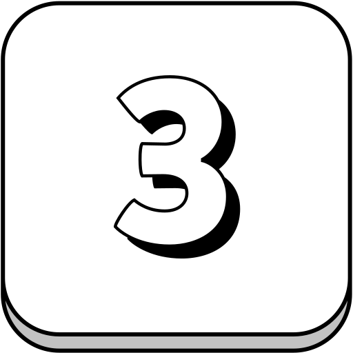 Icon of number 3 in a box.