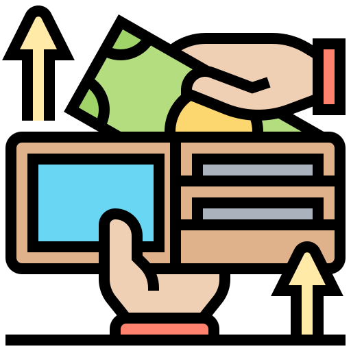 Taking money out of a wallet Icon