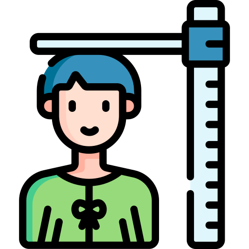 Person being measured for height icon