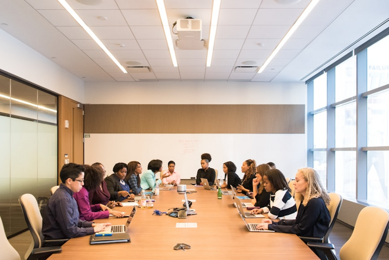 Board meeting in a conference room