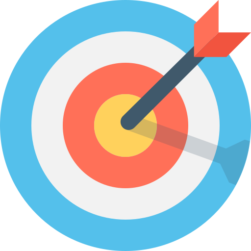 An arrow targeting the center