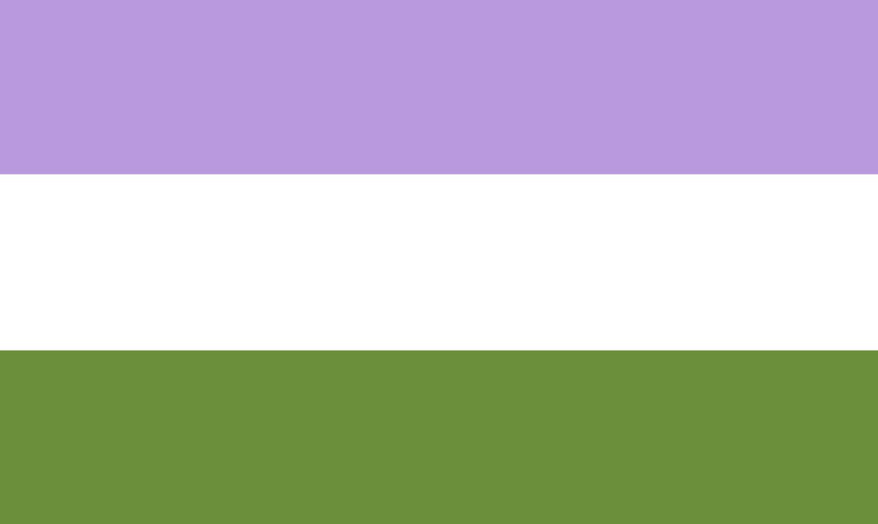 Flag with 3 stripes - purple, white, green